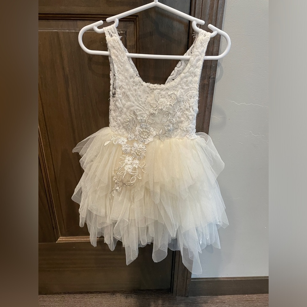 Cream White Tiered Ruffled Midi Dress